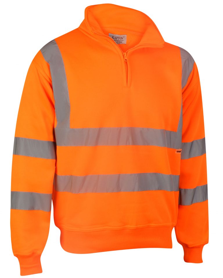 HIGH VISIBILITY QUARTER ZIP SWEATSHIRT – Kapton Work Wear