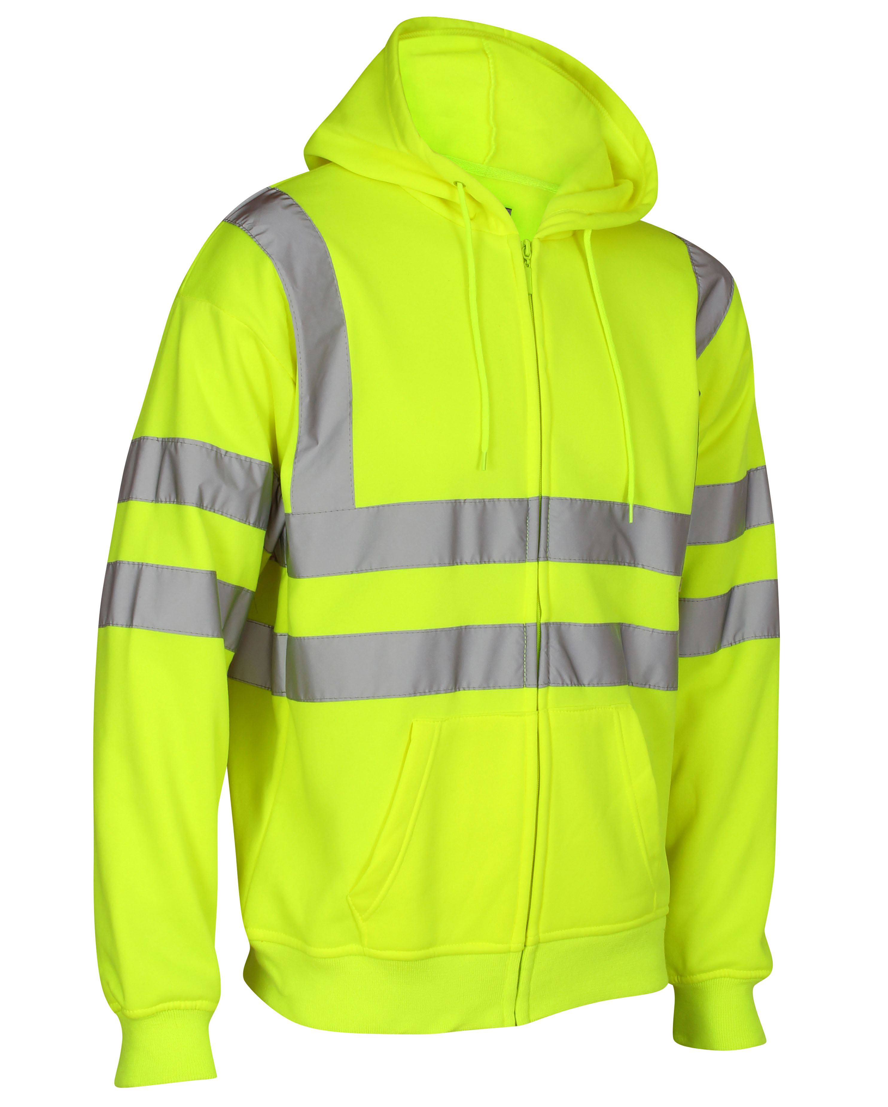 HIGH VISIBILITY ZIP HOODED SWEATSHIRT – Kapton Work Wear